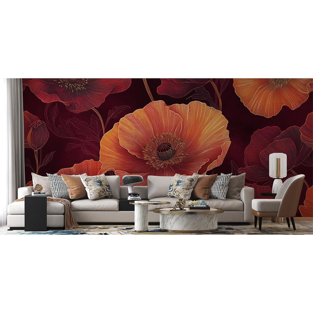 Kırmızı Gelincik Bahçesi Duvar Kağıdı