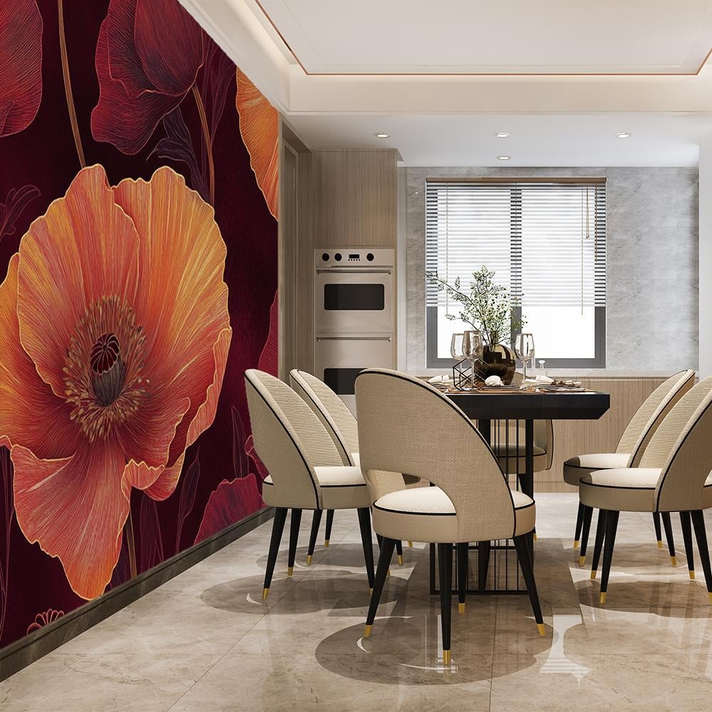 Kırmızı Gelincik Bahçesi Duvar Kağıdı