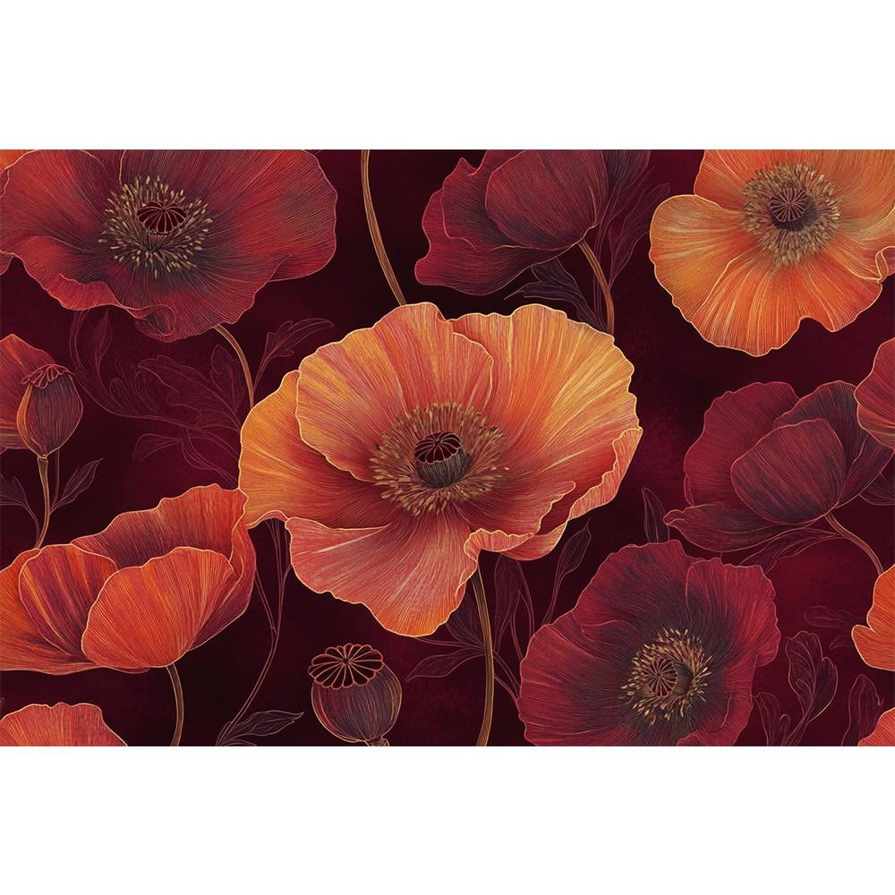 Kırmızı Gelincik Bahçesi Duvar Kağıdı