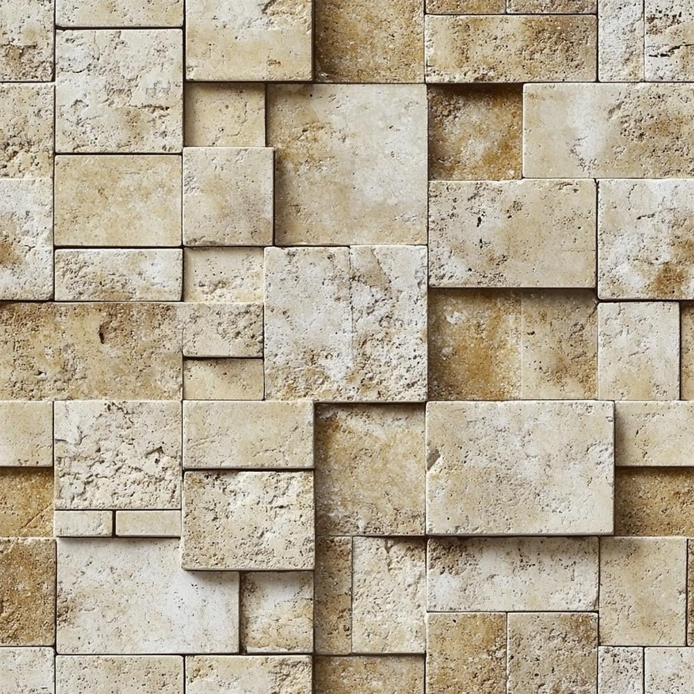 Krem Mermer Blok Duvar Kağıdı