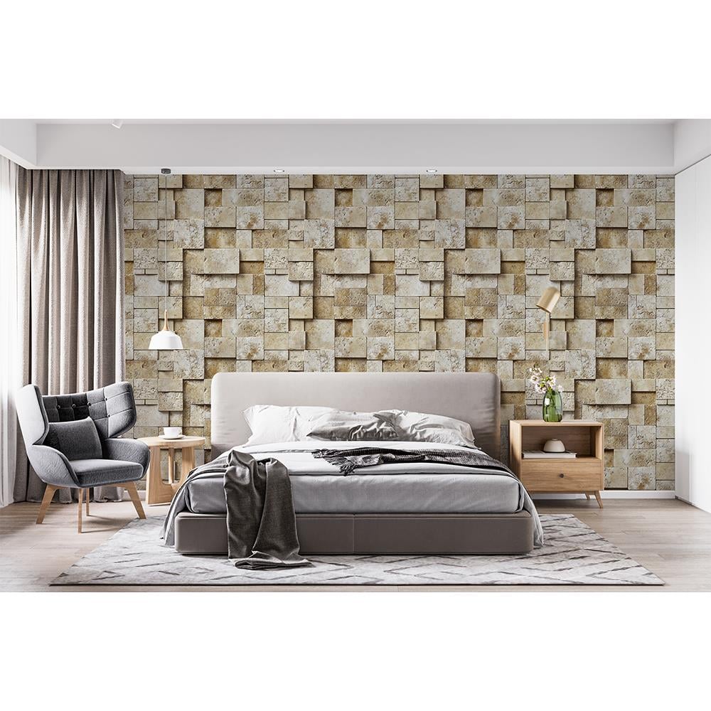 Krem Mermer Blok Duvar Kağıdı