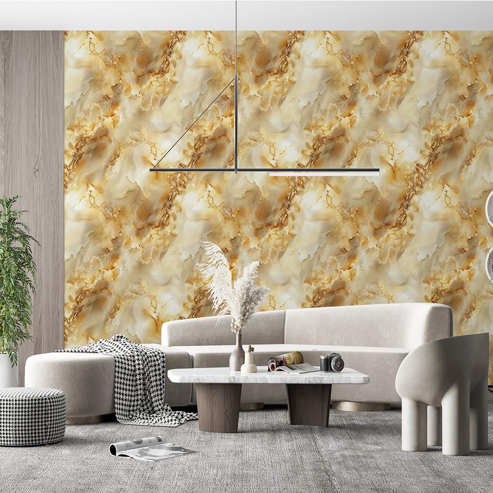 Kum Sarısı Lüks Mermer Duvar Kağıdı