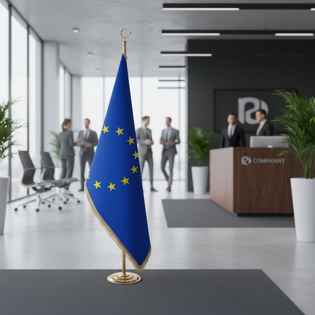 Logolu Makam Bayrağı (Gold Direkli)