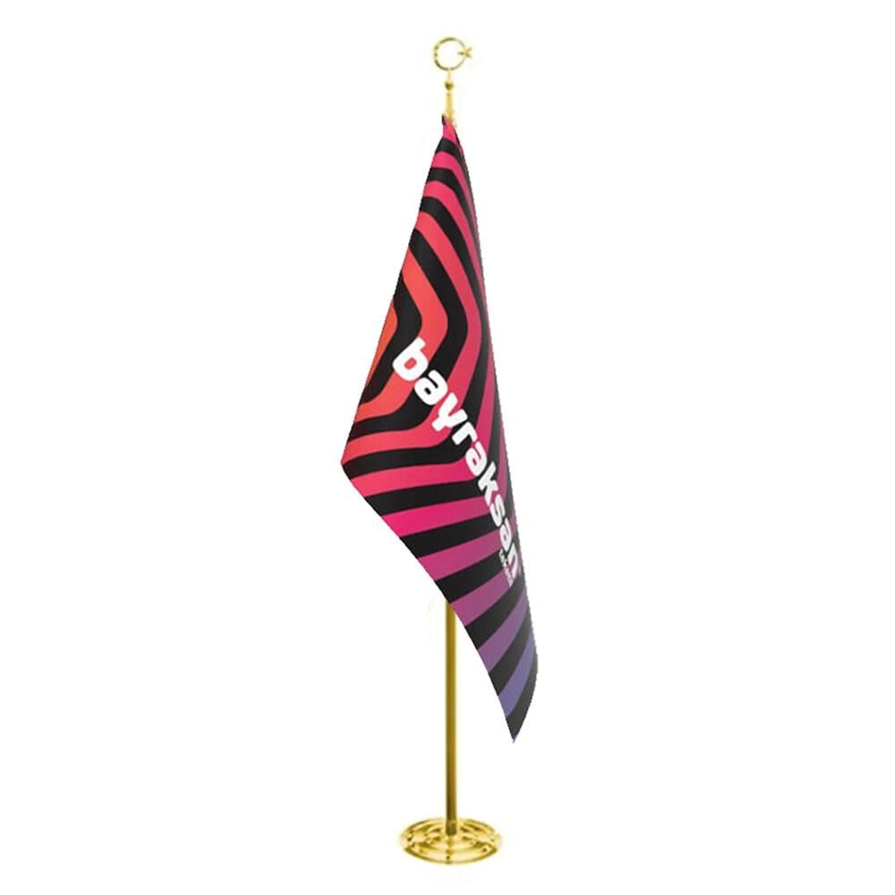 Logolu Makam Bayrağı (Gold Direkli)