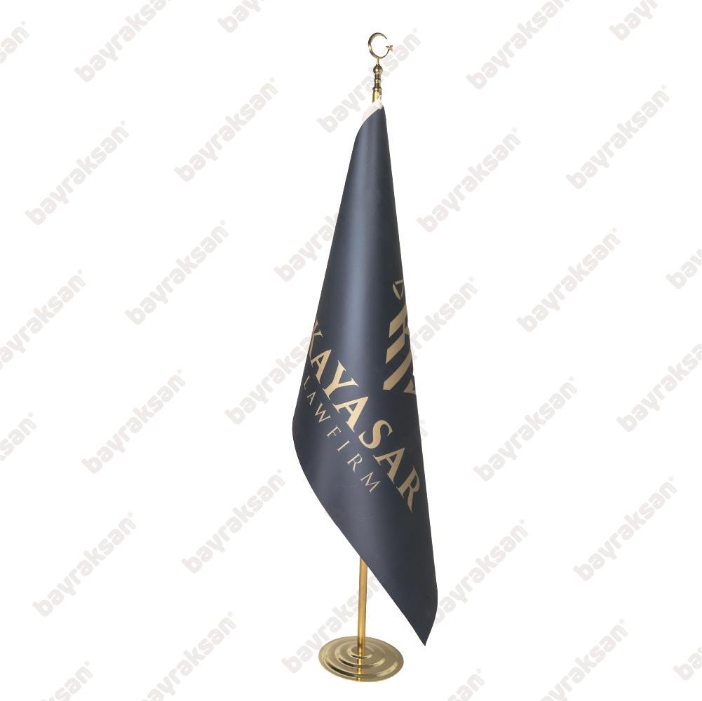 Logolu Makam Bayrağı (Gold Direkli)