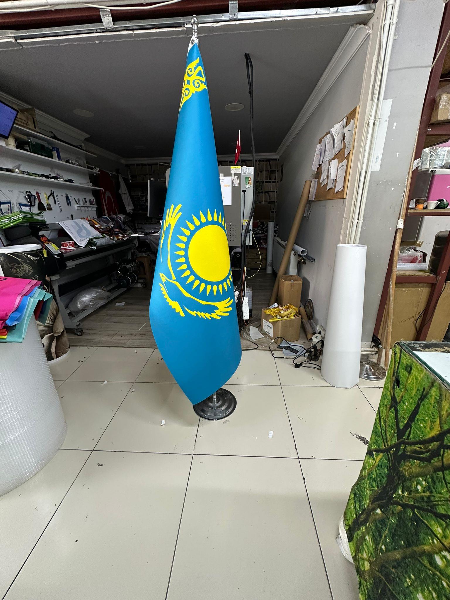 Logolu Makam Bayrağı (Krom Direkli)