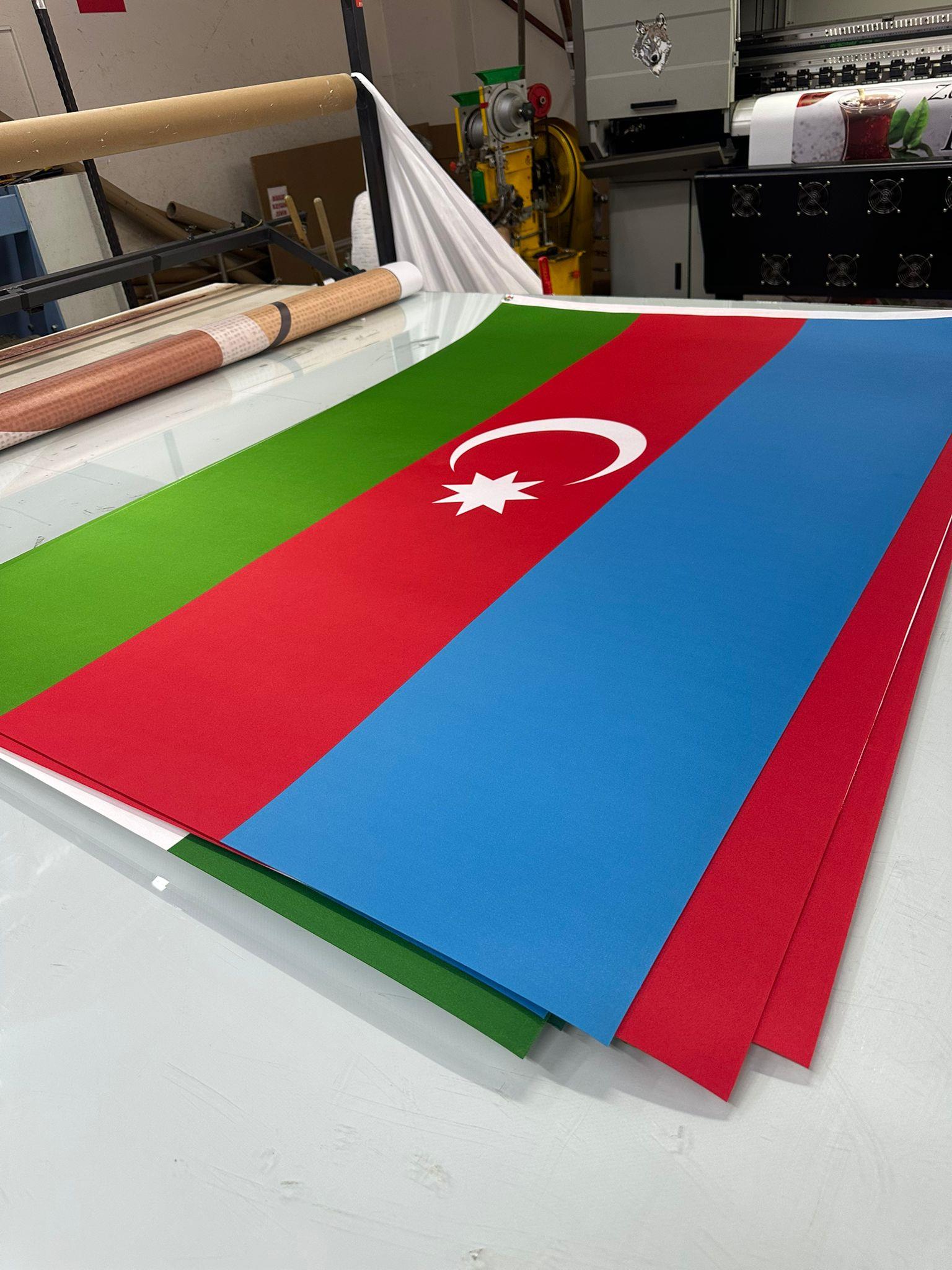 Logolu Makam Bayrağı (Krom Direkli)