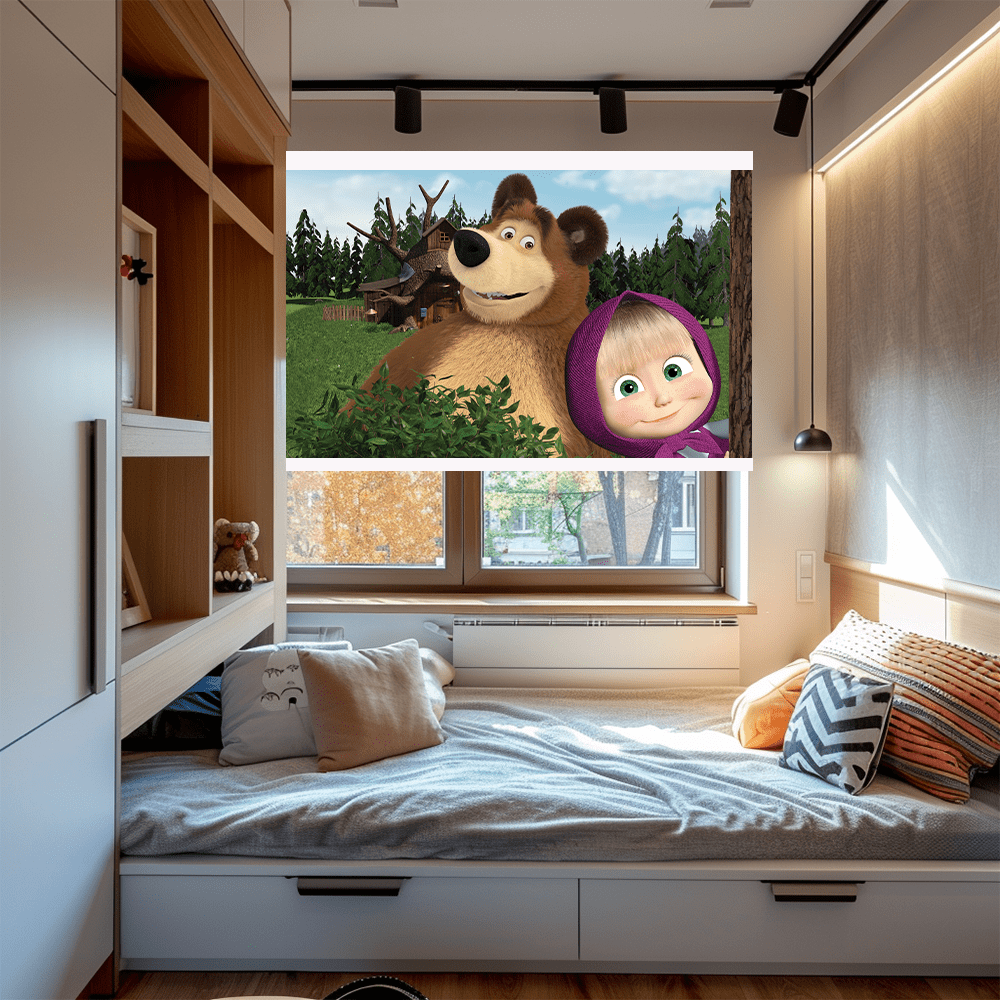 Maşa İle Koca Ayı Stor Perde