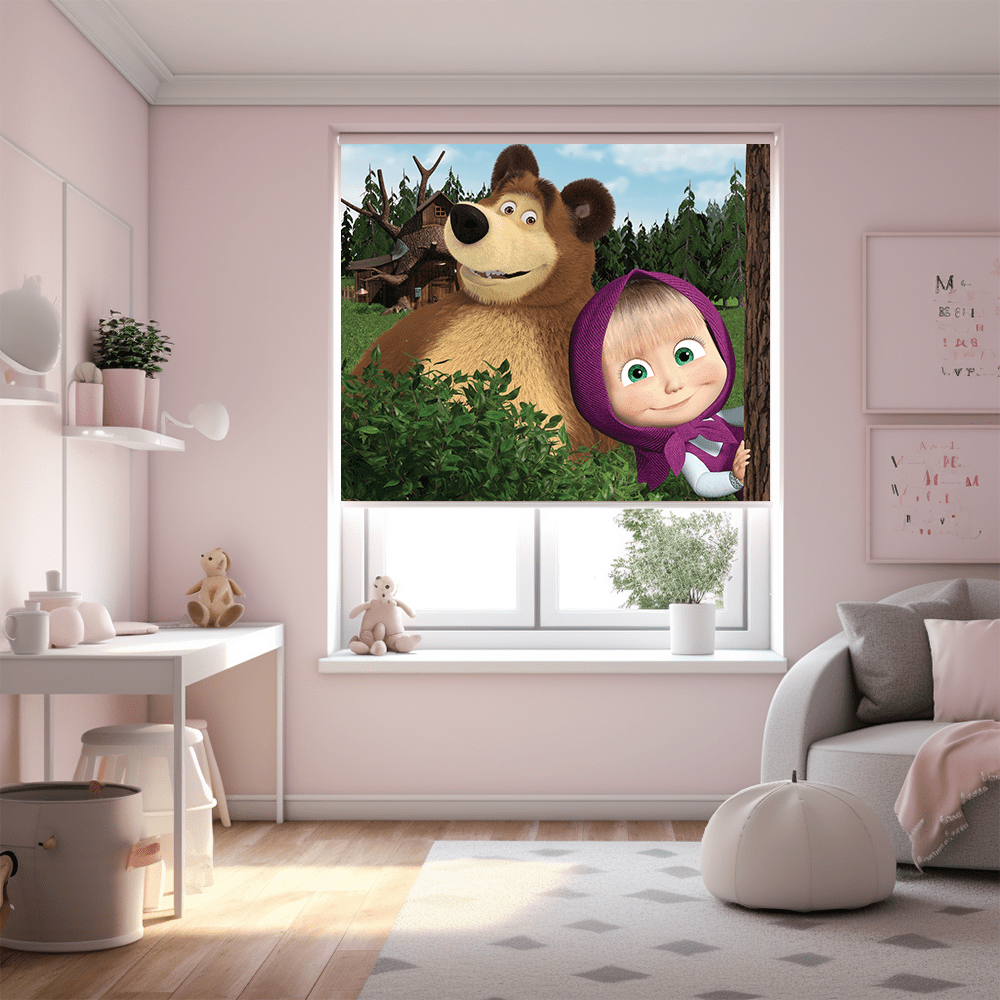 Maşa İle Koca Ayı Stor Perde