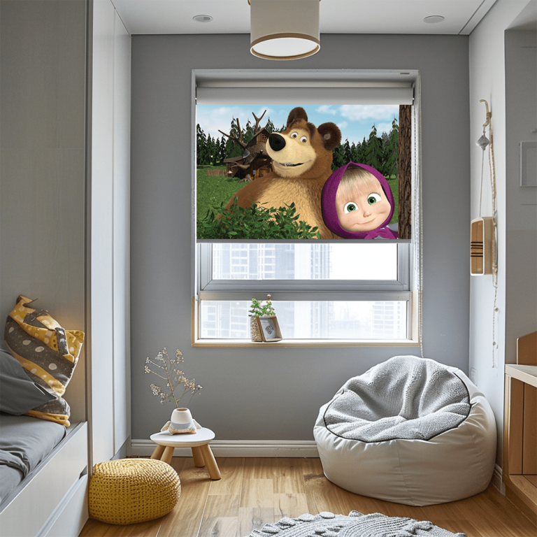 Maşa İle Koca Ayı Stor Perde