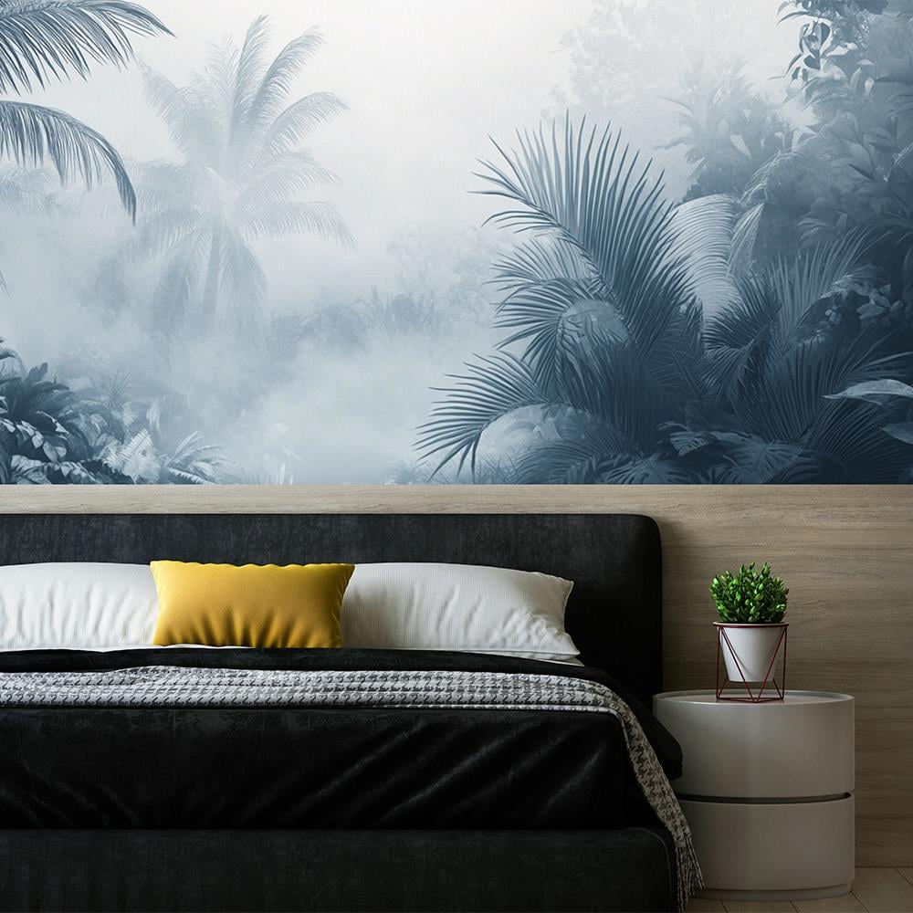 Mavi Sisli Tropik Duvar Kağıdı