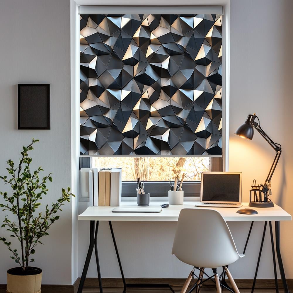 Metalik Geometrik 3D Stor Perde