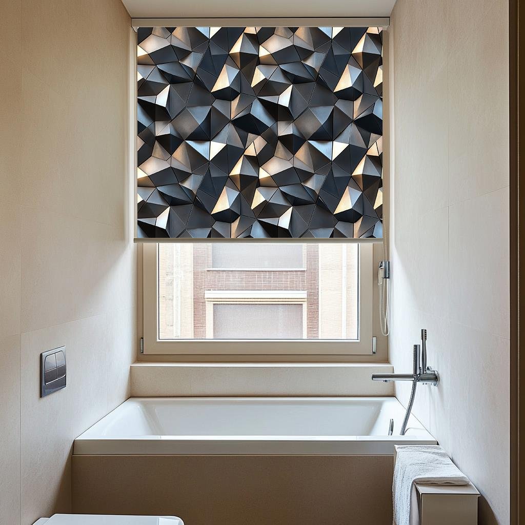 Metalik Geometrik 3D Stor Perde