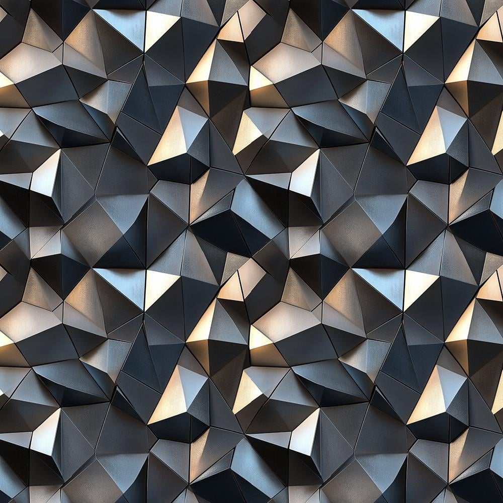 Metalik Geometrik 3D Stor Perde