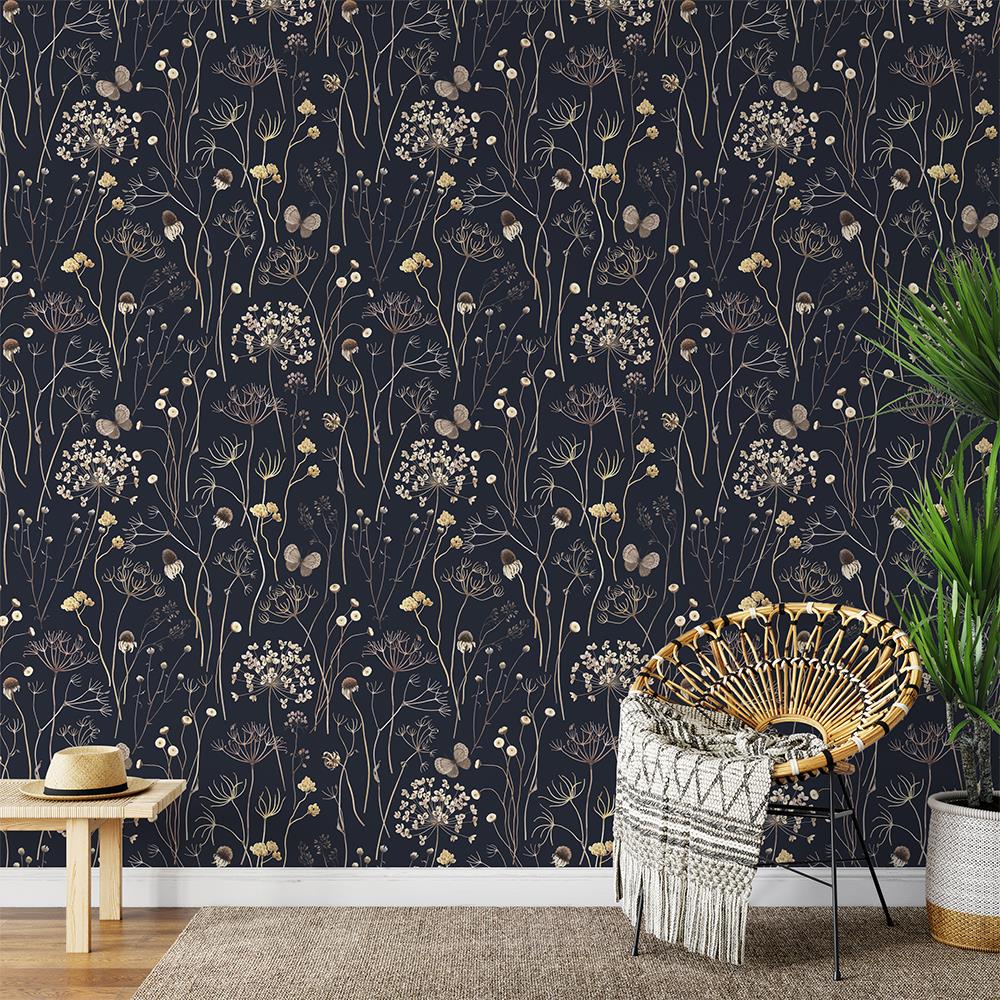 Otantik Bitki Desenli Duvar Kağıdı