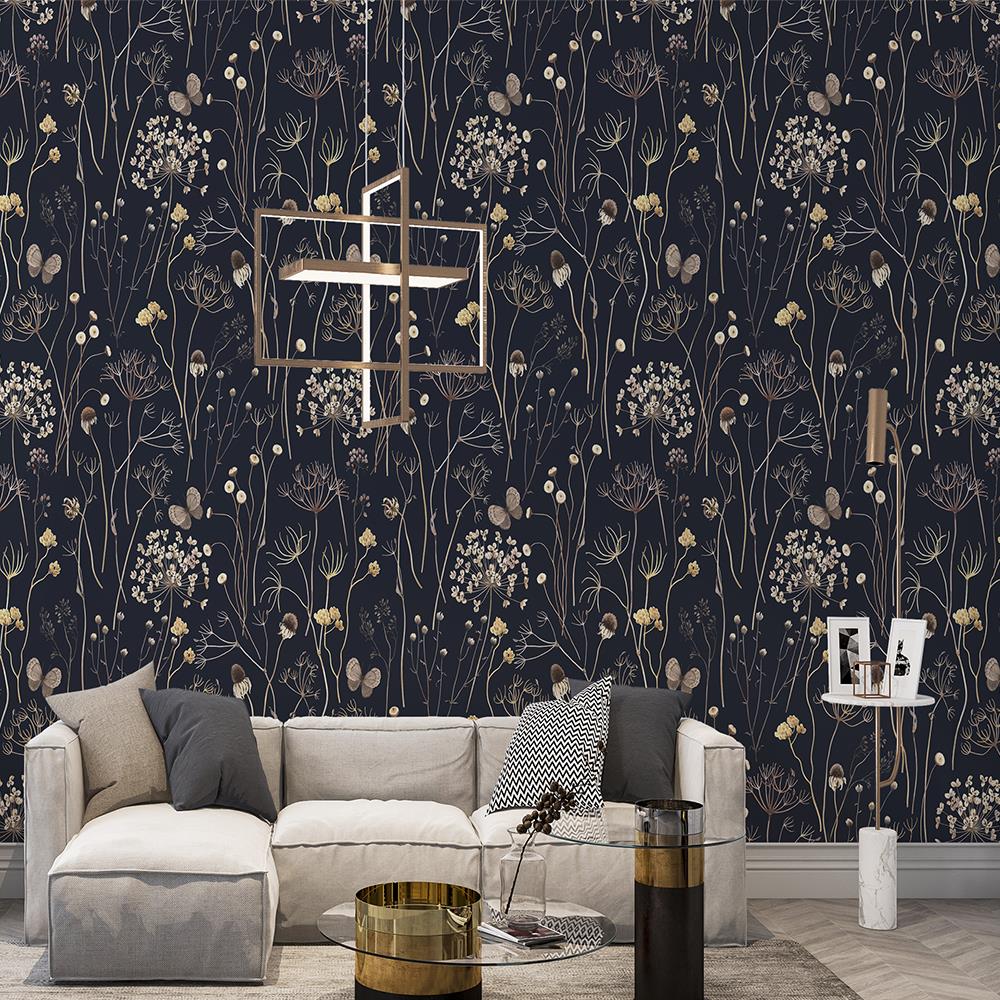 Otantik Bitki Desenli Duvar Kağıdı