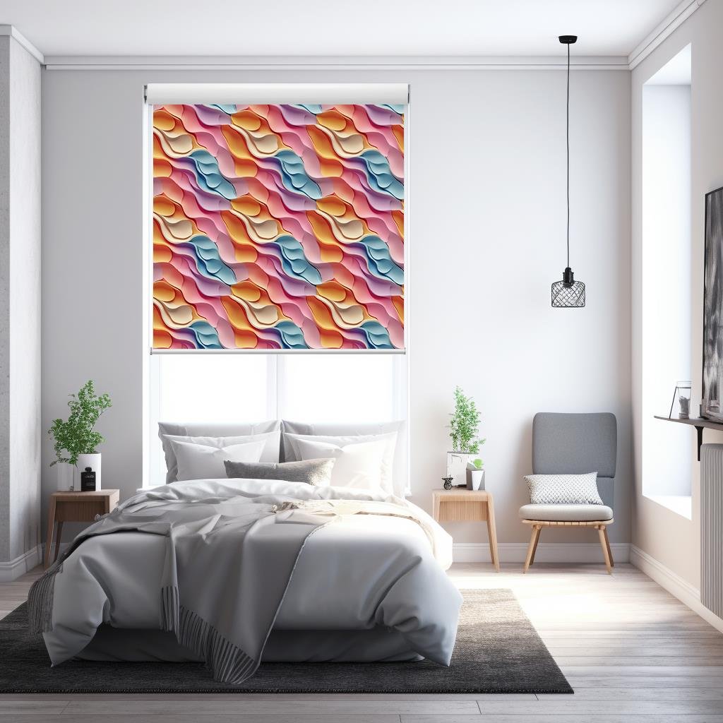 Renkli Dalgalar 3D Stor Perde