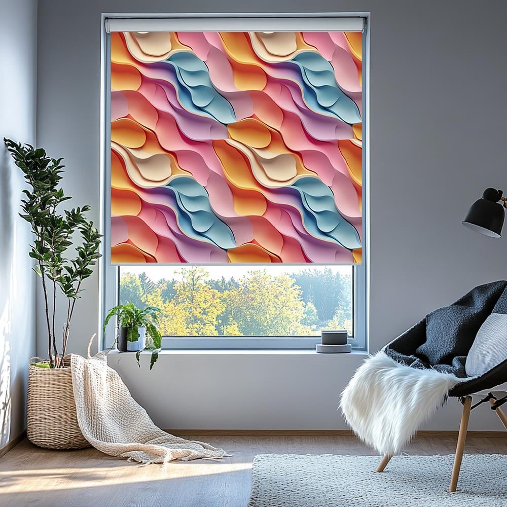 Renkli Dalgalar 3D Stor Perde