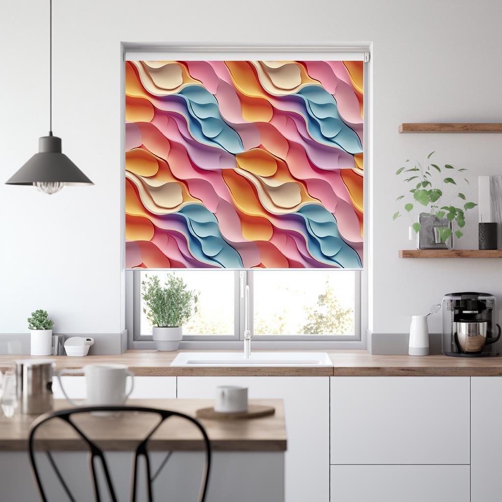 Renkli Dalgalar 3D Stor Perde