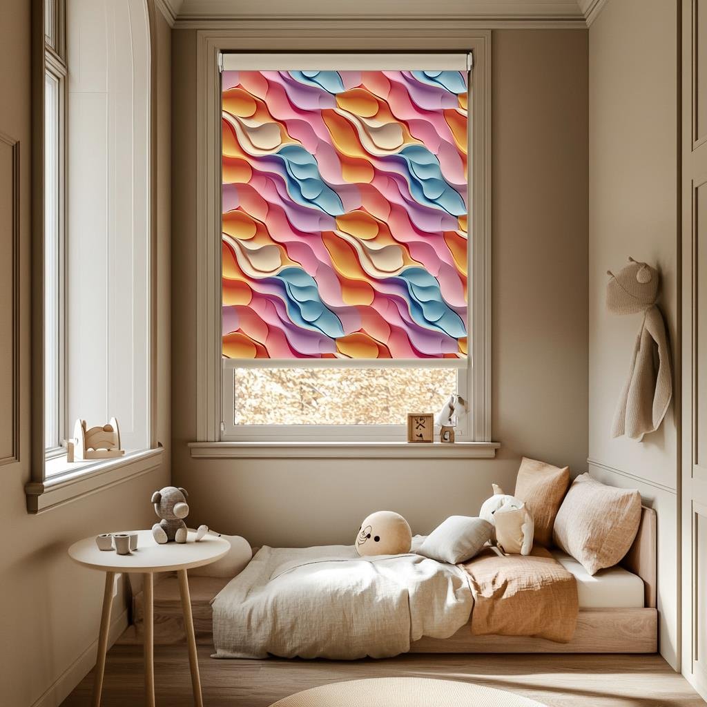 Renkli Dalgalar 3D Stor Perde