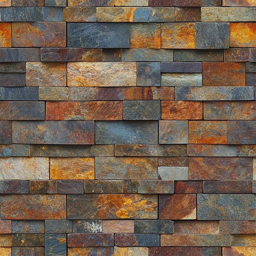 Renkli Doğal Taş Görünümlü Duvar Kağıdı