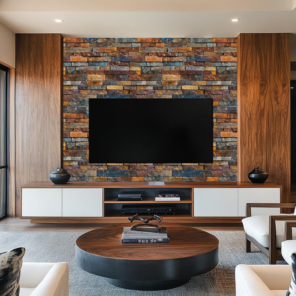 Renkli Doğal Taş Mozaik Deseni