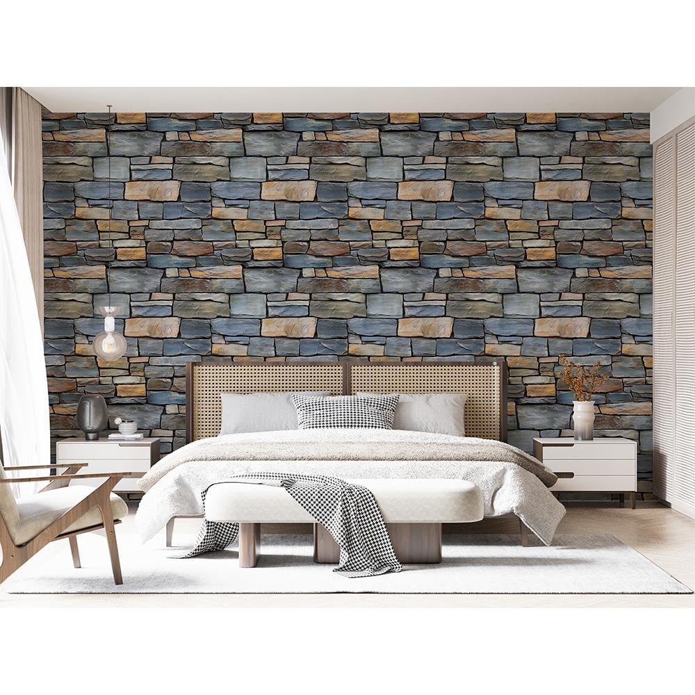 Renkli Kaya Görünümlü Taş Duvar Kağıdı