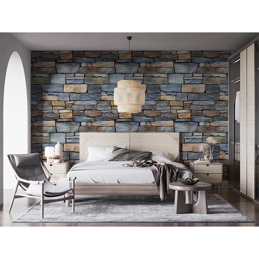 Renkli Kaya Görünümlü Taş Duvar Kağıdı