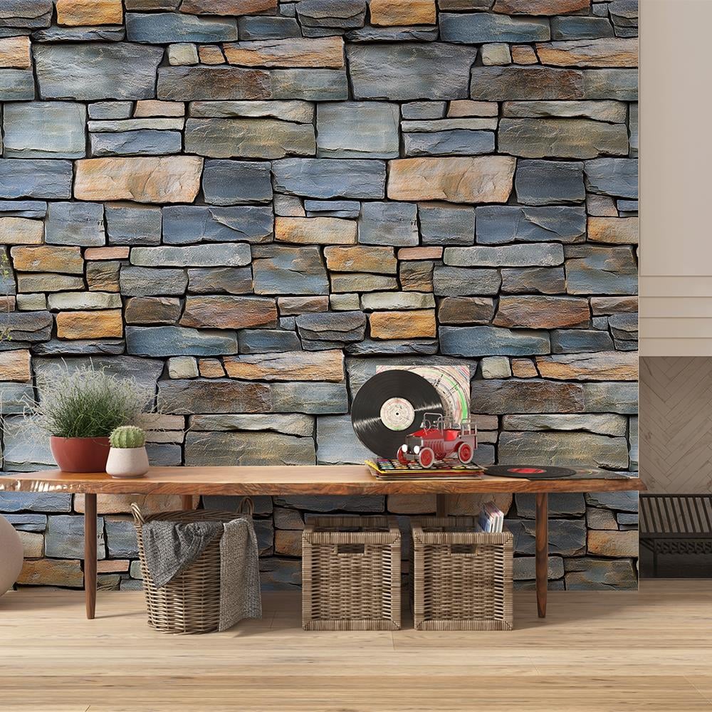 Renkli Kaya Görünümlü Taş Duvar Kağıdı