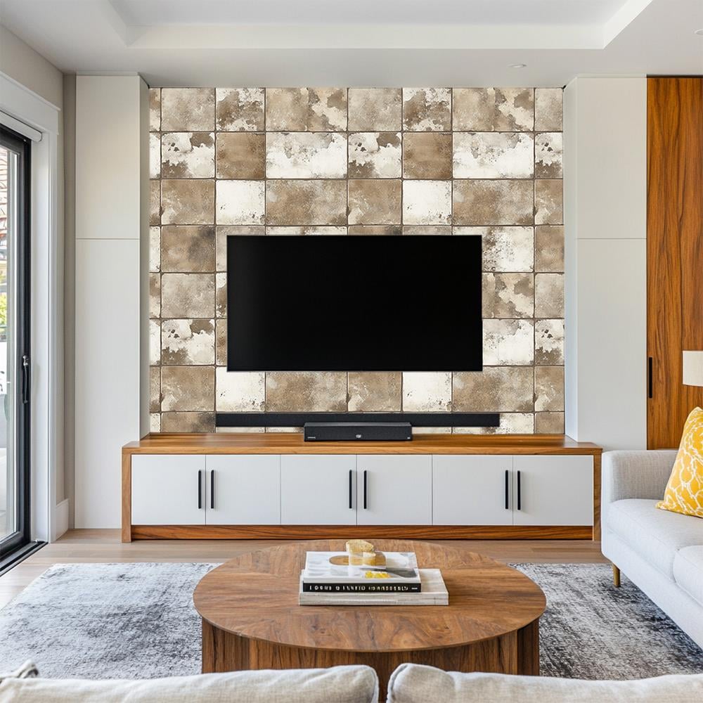 Rustik Kare Taş Duvar Kağıdı