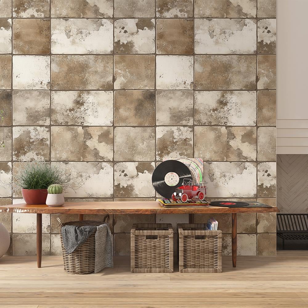 Rustik Kare Taş Duvar Kağıdı