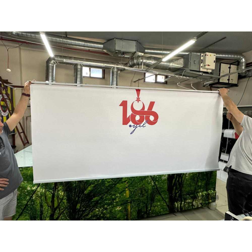 Şirket Logolu Stor Perde