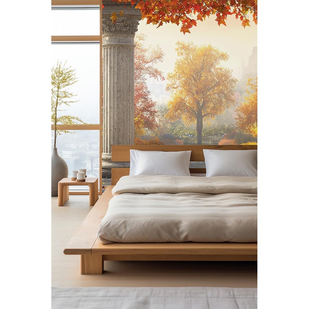 Sonbaharda Antik Sütunlar Arasında Duvar Kağıdı