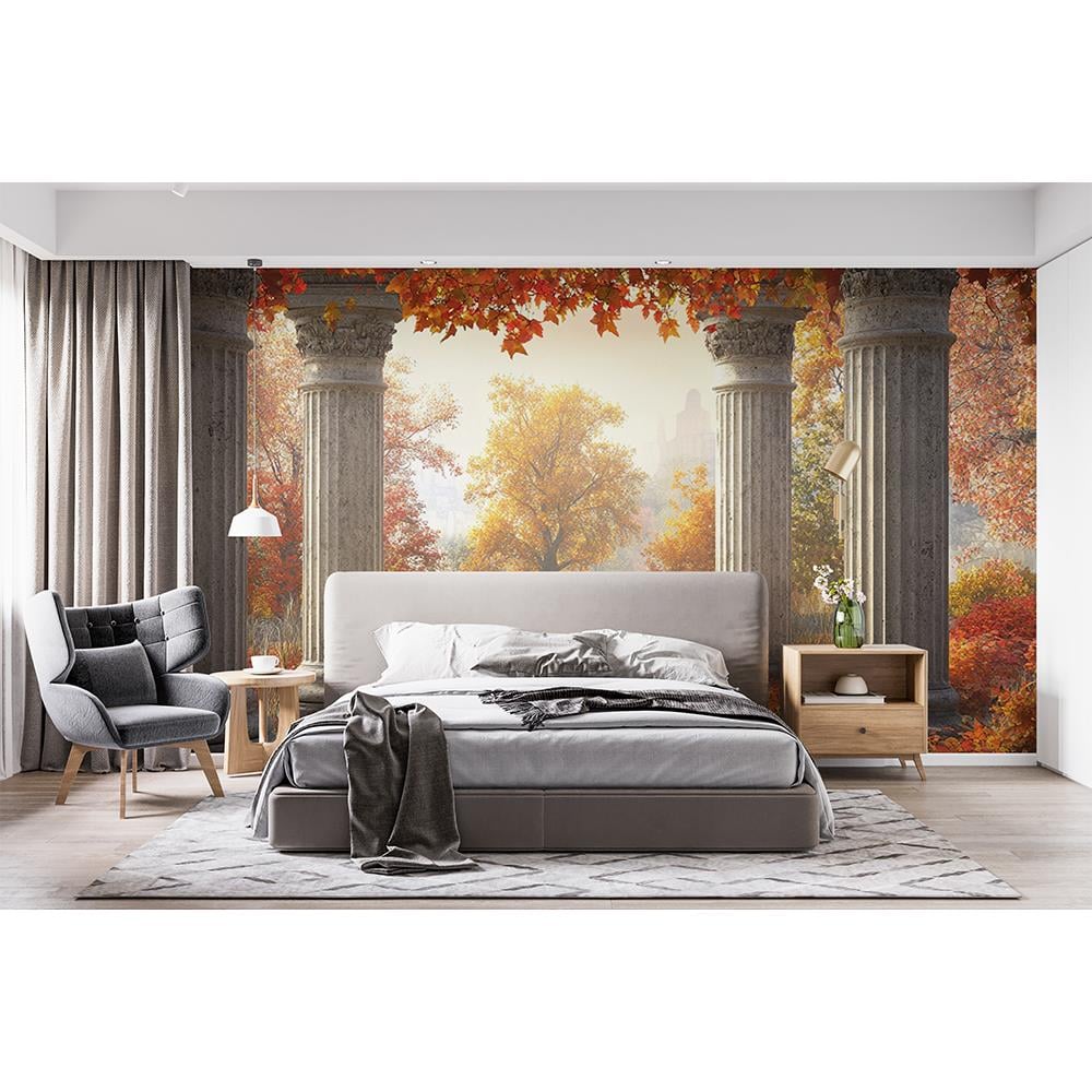 Sonbaharda Antik Sütunlar Arasında Duvar Kağıdı