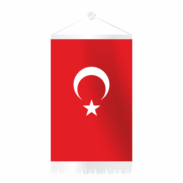 Takdim Dikdörtgen ve Beyaz Saçaklı Türk Bayrağı