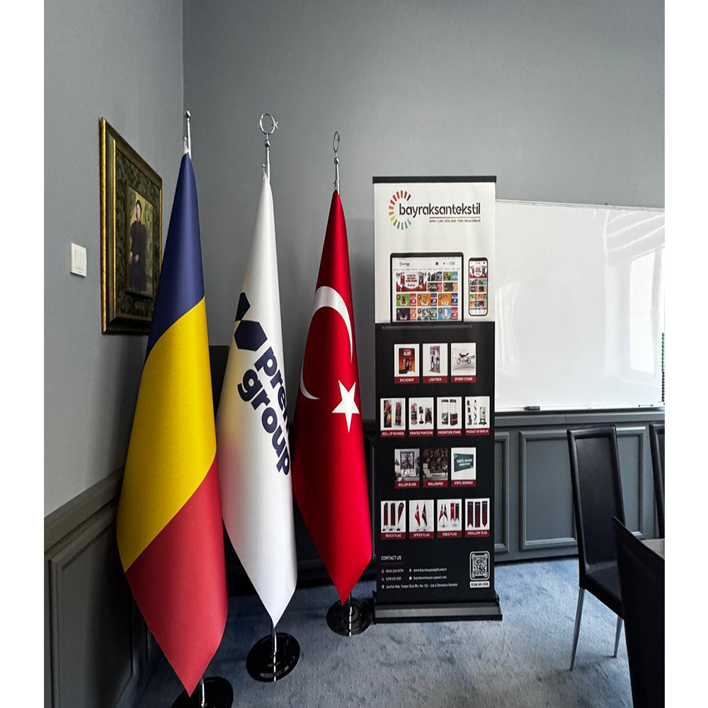 Türk Makam Bayrağı (Krom Direkli)