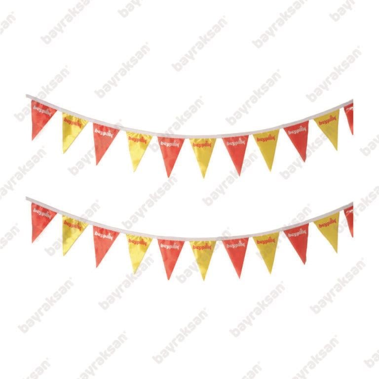 Üçgen Logolu Şerit Bayrak