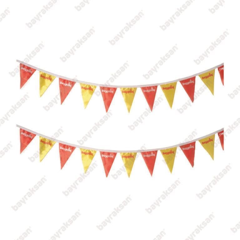 Üçgen Logolu Şerit Bayrak