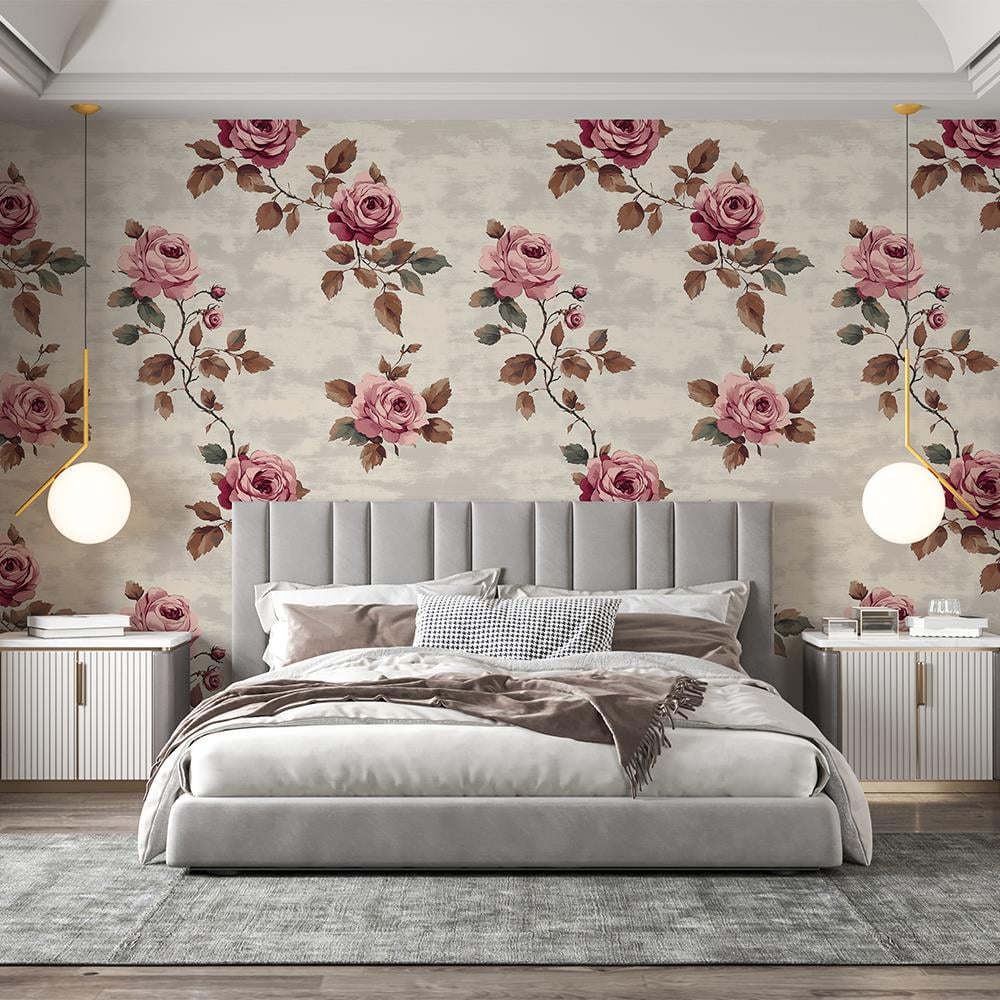 Vintage Gül Bahçesi Duvar Kağıdı