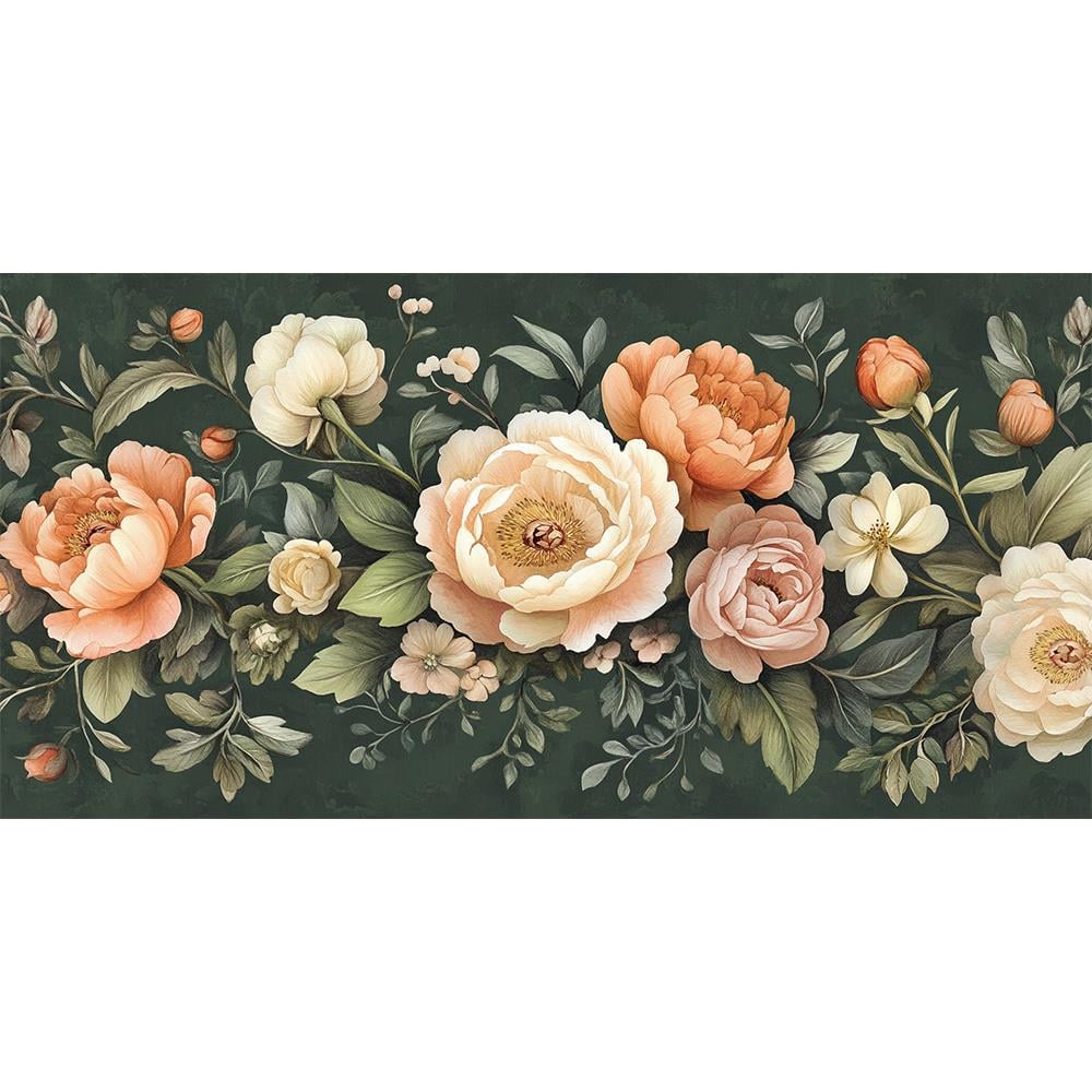 Yeşil Zemin Üzerinde Şakayık Bahçesi Duvar Kağıdı