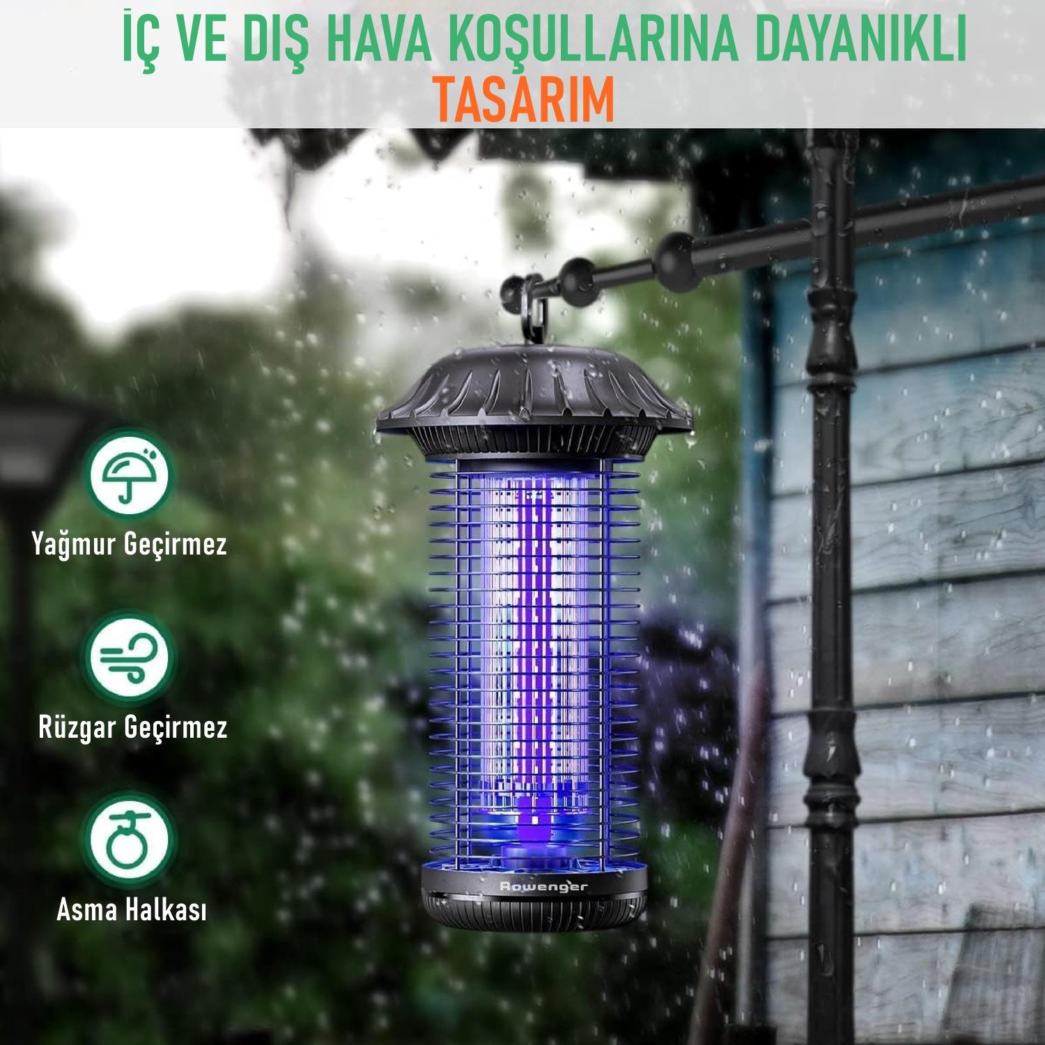 Rowenger MO8C UV-LED Işıklı Elektrikli Sinek Öldürücü İç Dış Mekan Haşere Sivrisinek Öldürücü  Lamba