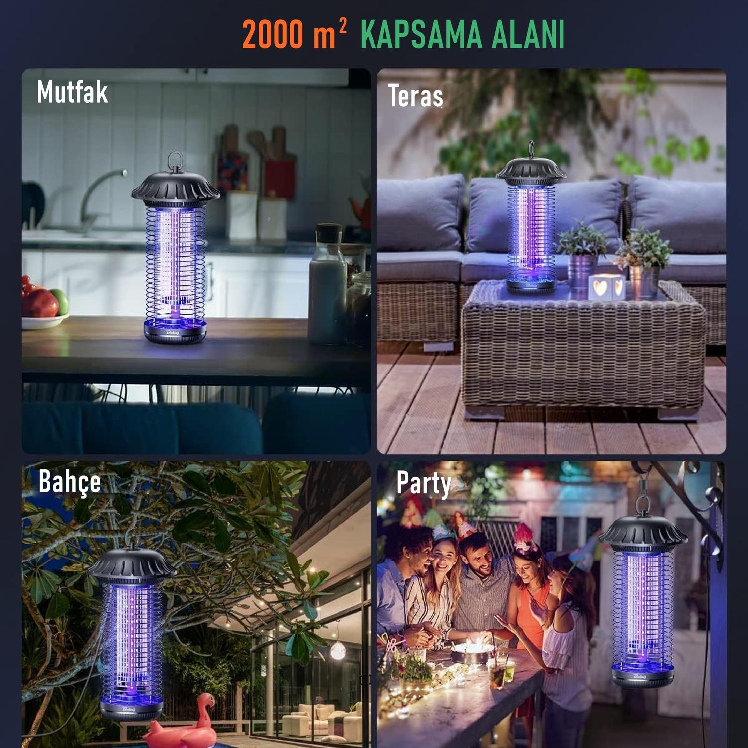 Rowenger MO8C UV-LED Işıklı Elektrikli Sinek Öldürücü İç Dış Mekan Haşere Sivrisinek Öldürücü  Lamba