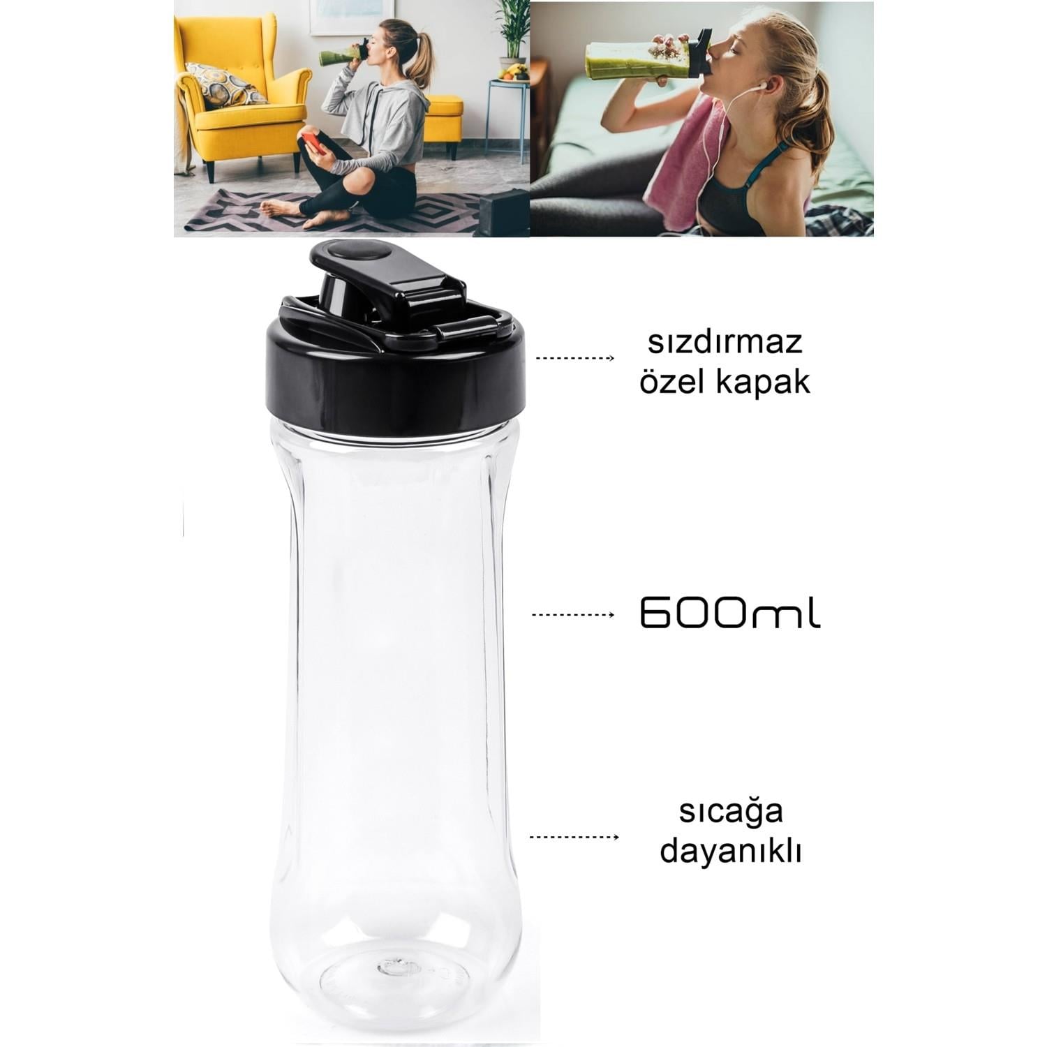 Rowenger Smoothie Blender Matarası Şişesi Yedek Smoothie Şişesi Sporcu Şişesi