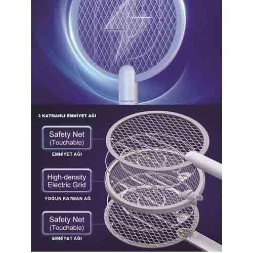 Rowenger WD-942 USB Şarjlı Uv Işıklı Elektrikli Sivrisinek Öldürücü Raket Sinek Öldürücü Sineksavar