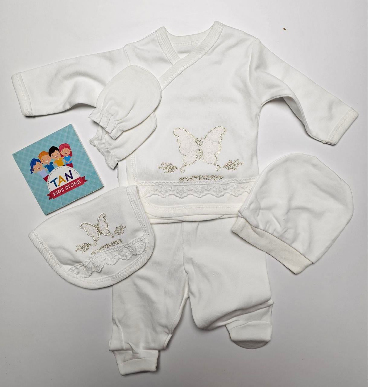Kelebek Nakışlı 5'li Set