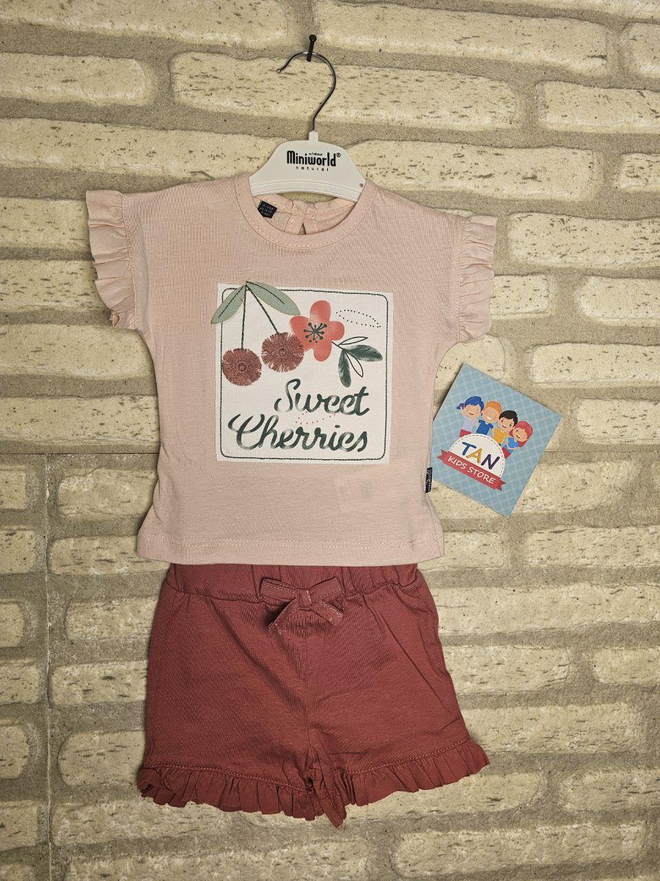 Kız Sweet Cherries Şortlu Takım