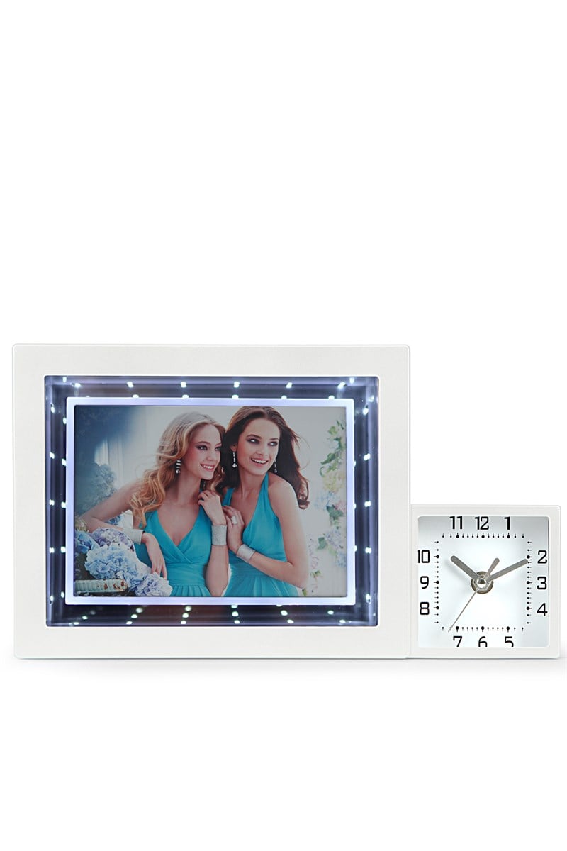 xy088 Beyaz Saatli Kare Led Ayna