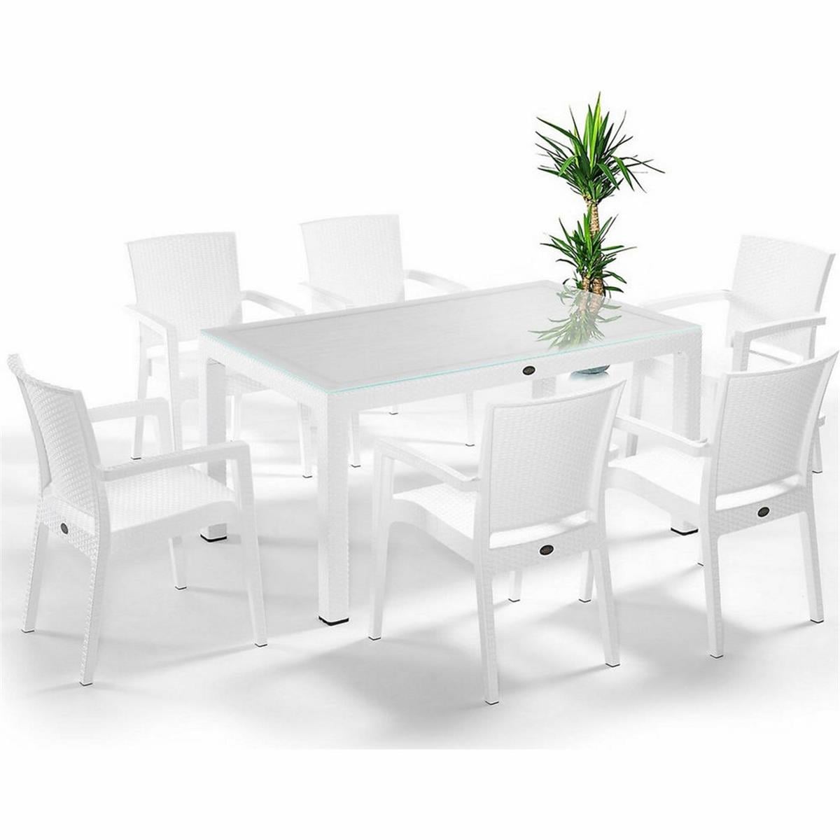 Novussi Beyaz Liverno 6 Sandalyeli Bahçe Mobilyası (0019-10-228-02-036457)