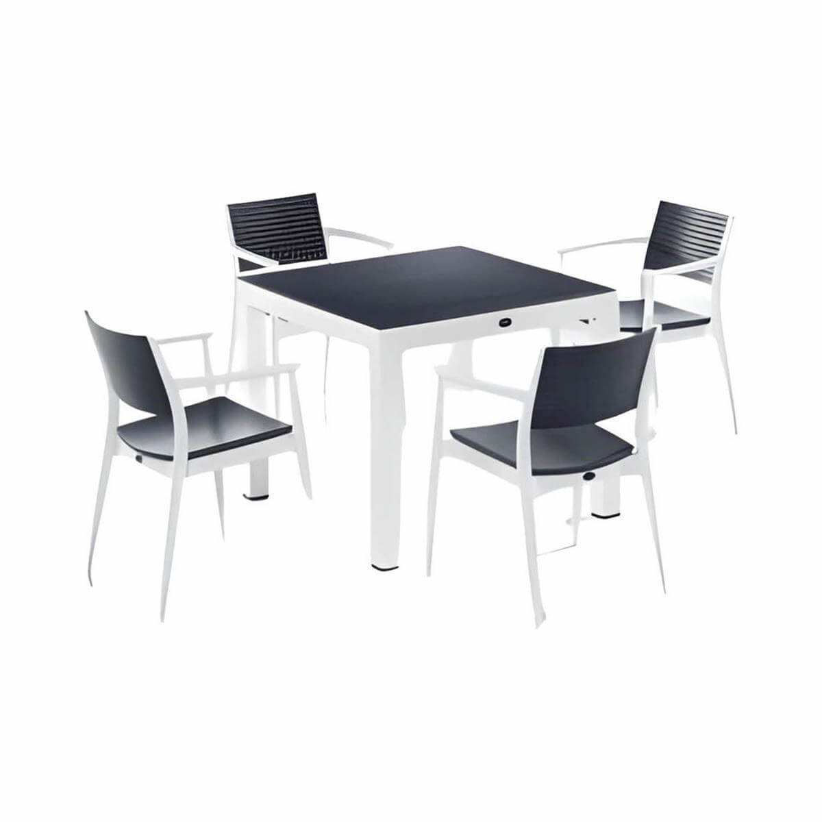 Novussi Beyaz Antrasit Seginus 4' Lü Bahçe Mobilyası (0019-10-228-02-039106)