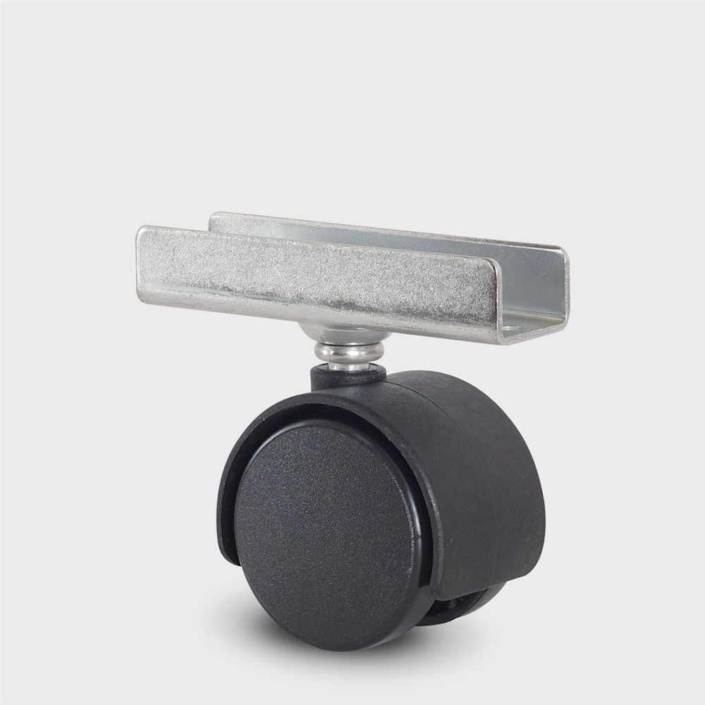 Burak Siyah 40 mm U Tablalı Plastik Tekerlekler (0406MMS)